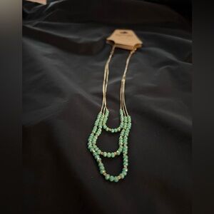Gold green beaded Synergy new necklace - new with tags!
